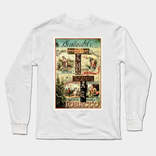 American TIN TAG CLIMAX BULLION TOBACCO Vintage Cigarettes Poster Long Sleeve T-Shirt